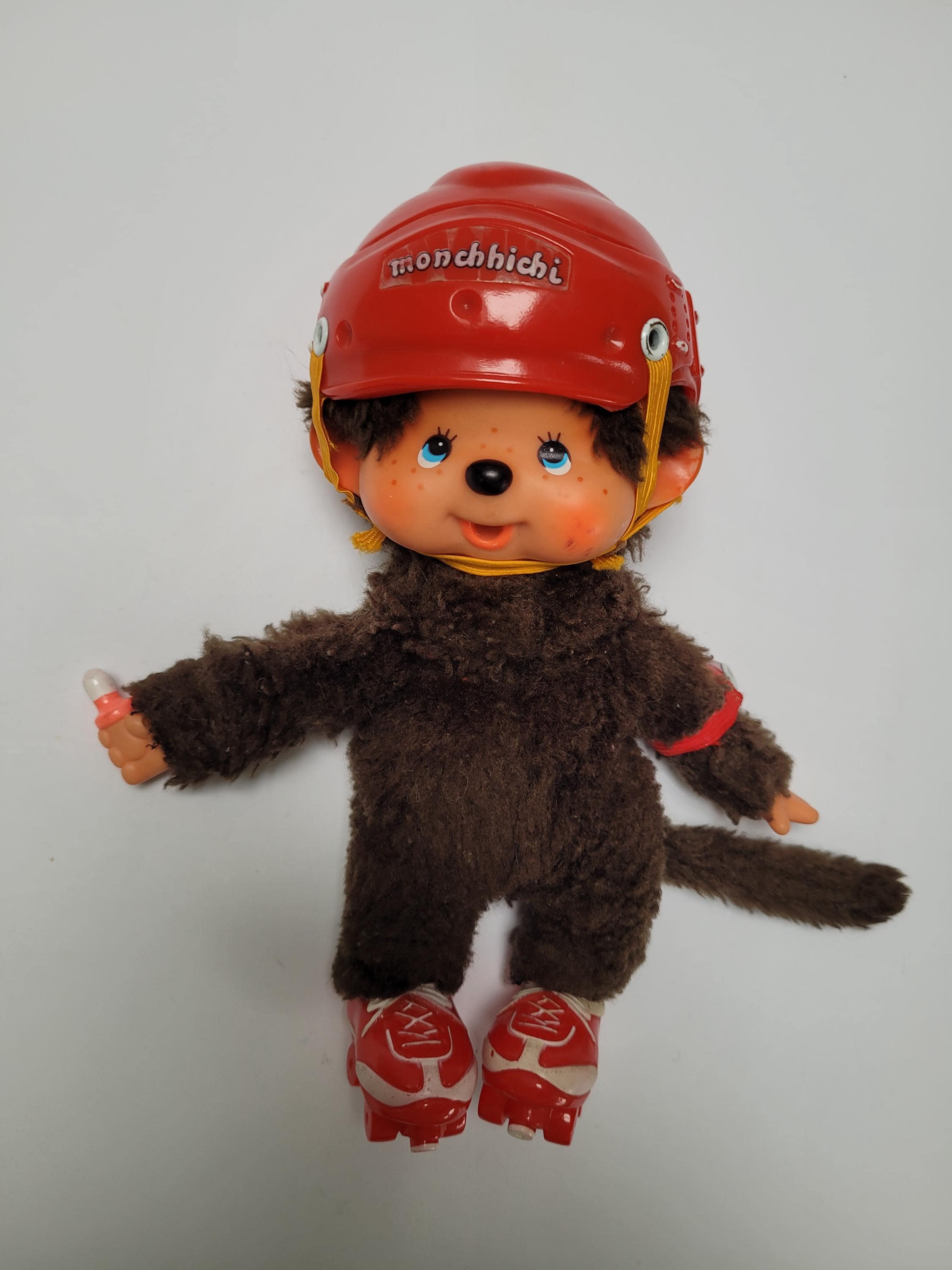 ヴィンテージモンチッチ人形：セキグチ 1974年、ヘルメット＆ローラー