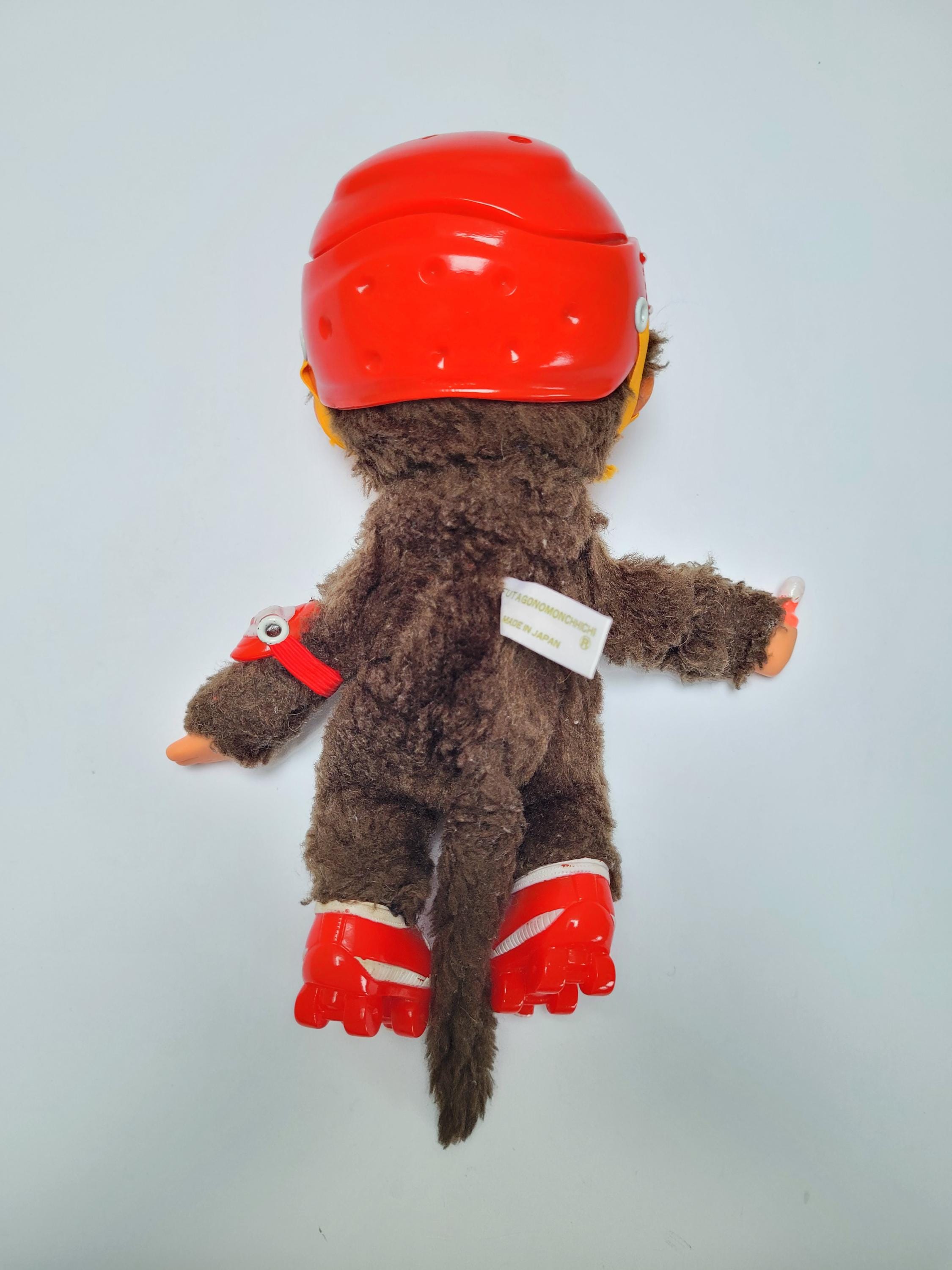 ヴィンテージモンチッチ人形：セキグチ 1974年、ヘルメット＆ローラー