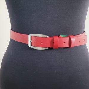 Vintage BADOLATO Women's Red Leather Skinny Belt
