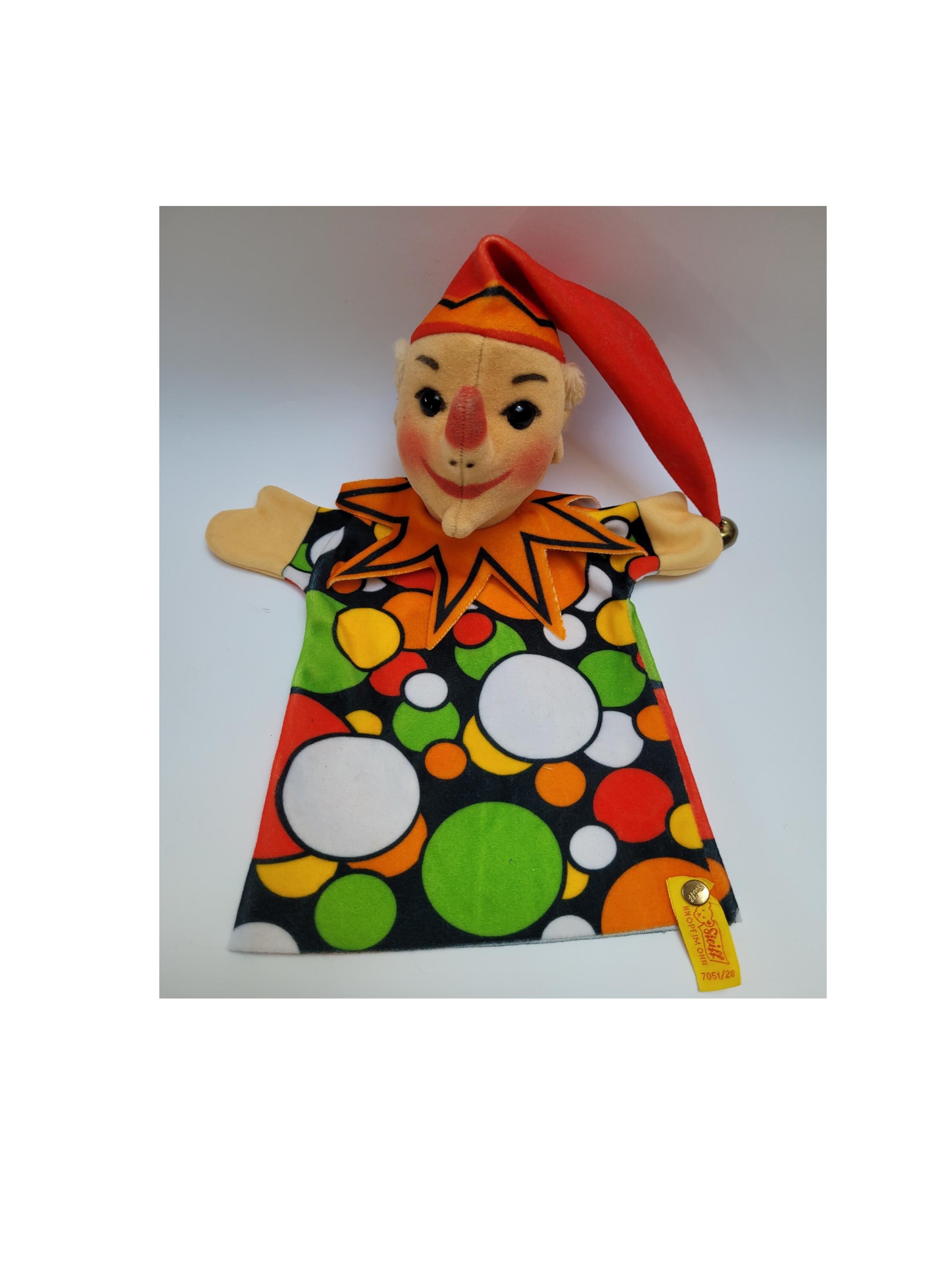 Steiff Kasper Jester Joker Hand Puppet Plush,german Handpuppe