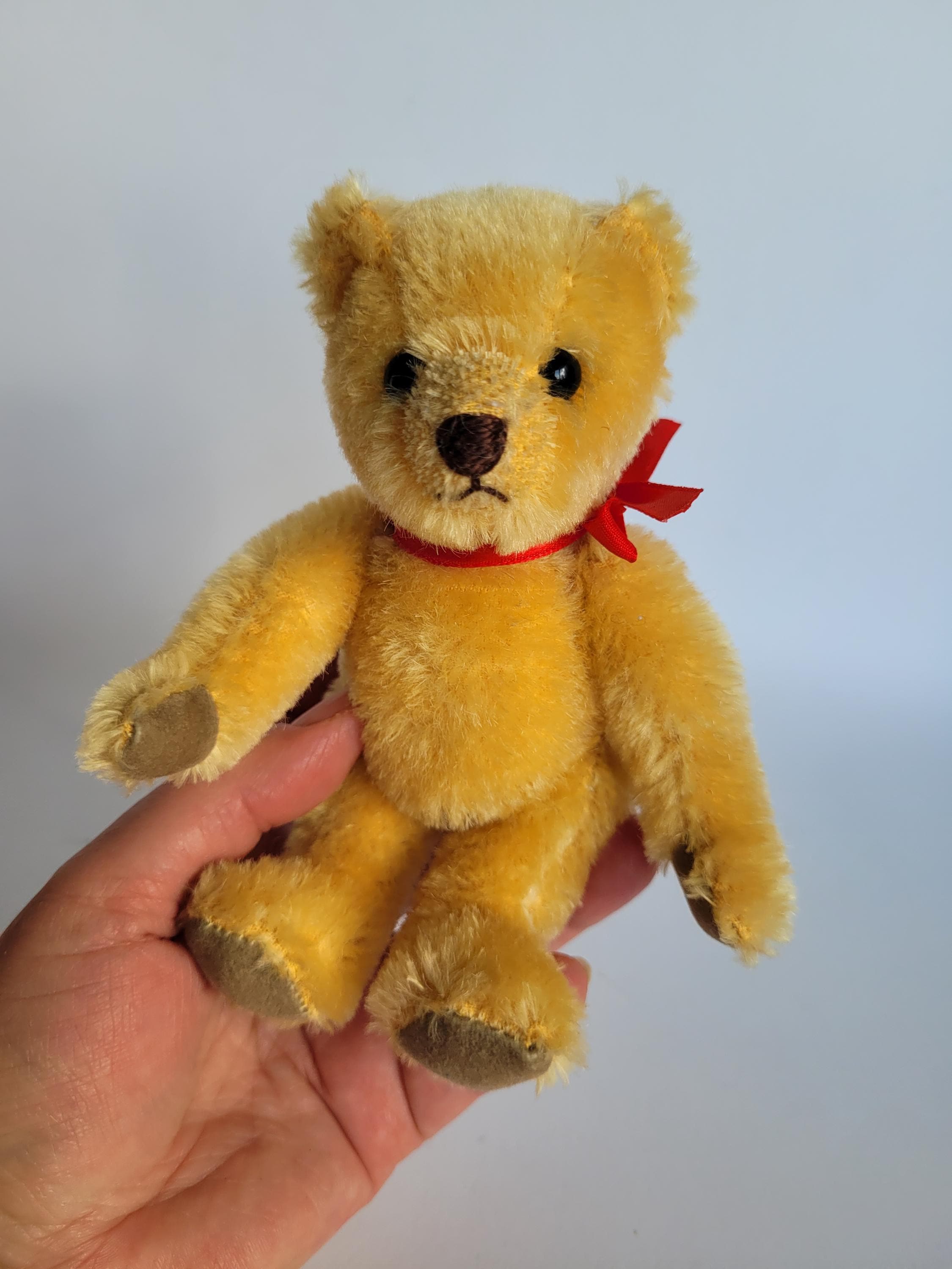 Vintage Yellow Mohair German Hermann Teddy Bear 6 in ,no ID - Etsy