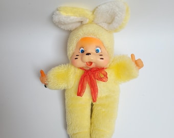 Monchhichi/monchichi Yellow Cat/kitten Doll Vintage 1979 Nyamy