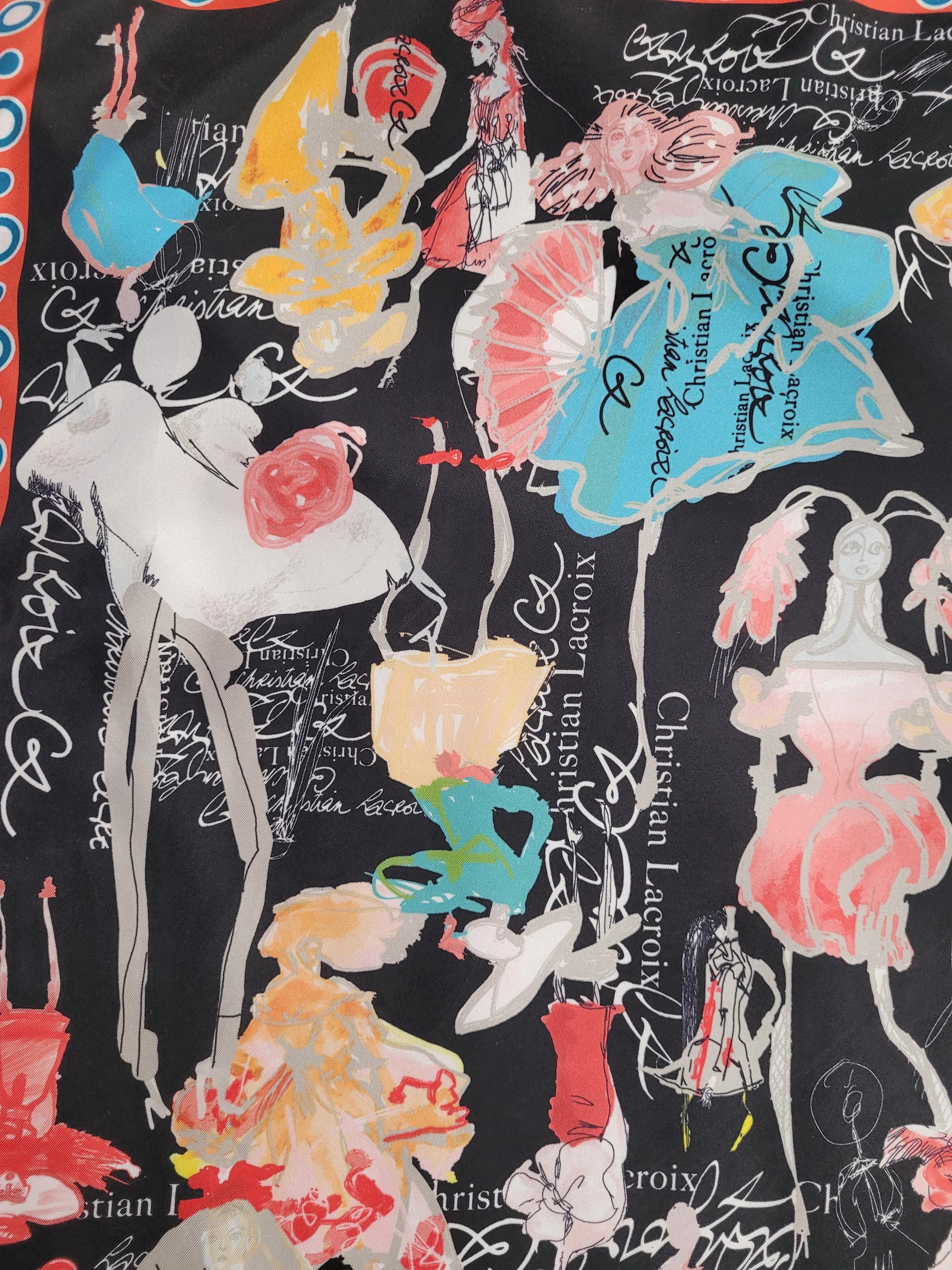 CHRISTIAN LACROIX Multi Color Silk Scarf - Etsy