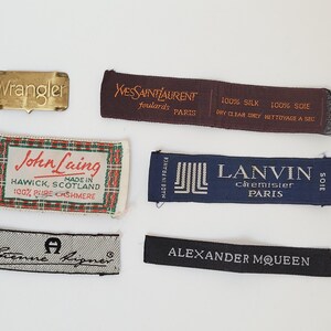 Vintage Clothes Labels Tags From Top Designer Brand for for Collector  Purpose LOT of 6 - Etsy