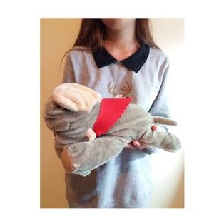 Steiff Floppy Ele Elephant Lying Sleeping Mohair Plush ,28 cm /11&quot; 1970s, ID