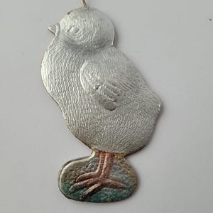 Vintage Antique German Dresden Cardboard Christmas Ornament Chicken 4"/10cm