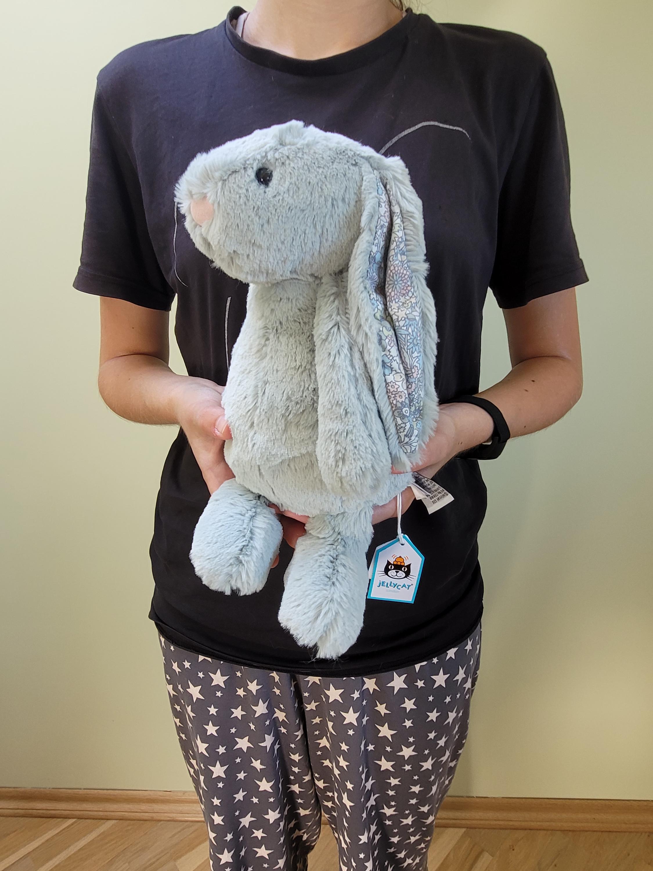 Jellycat Medium Bashful Blossom Sage Bunny Floral Ears Feet