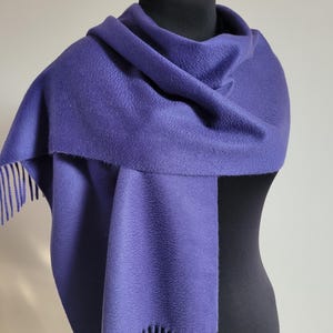 Vintage LANIFICIO ALFREDO PRIA Violet Wool Scarf Shawl made in Italy 14 1/2&quot; x 65&quot; Never Used