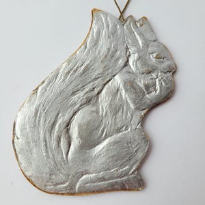Vintage Antique Dresden Cardboard Christmas Ornament  Squirrel,Extra Rare