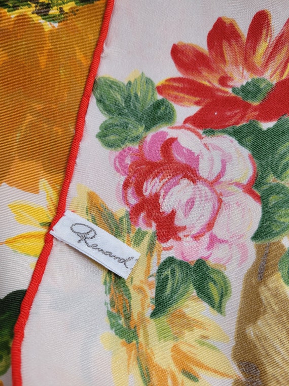 Vintage RENARD Floral Silk Scarf/Foulard,Tulip Pr… - image 4