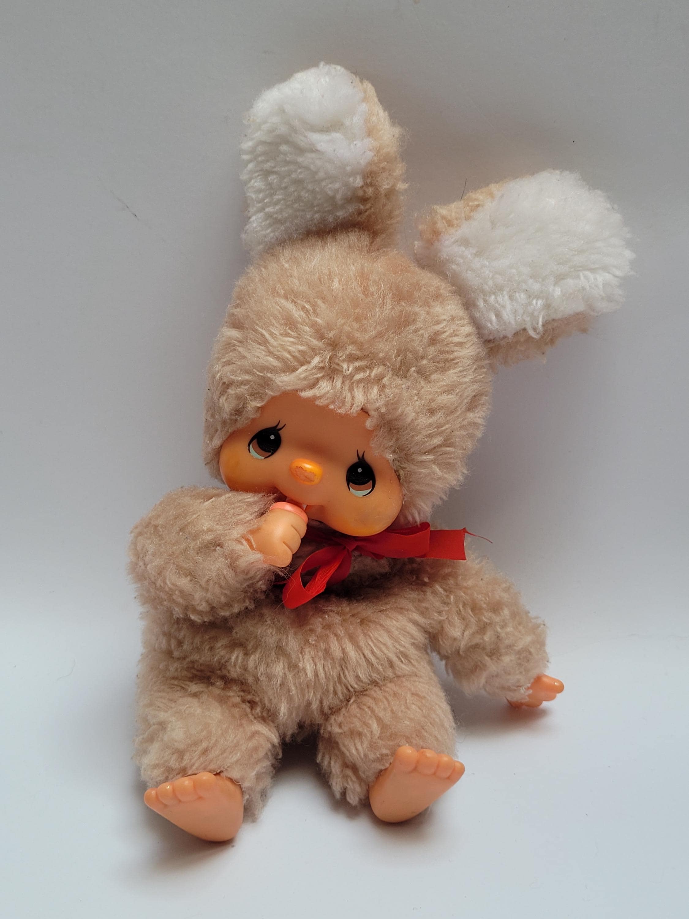 Peluche vintage Monchhichi/Monchichi Sekiguchi lapin/lapin avec