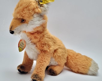 Steiff Fox With Ids 1965 to 1967 Produced Vintage Made of Dralon