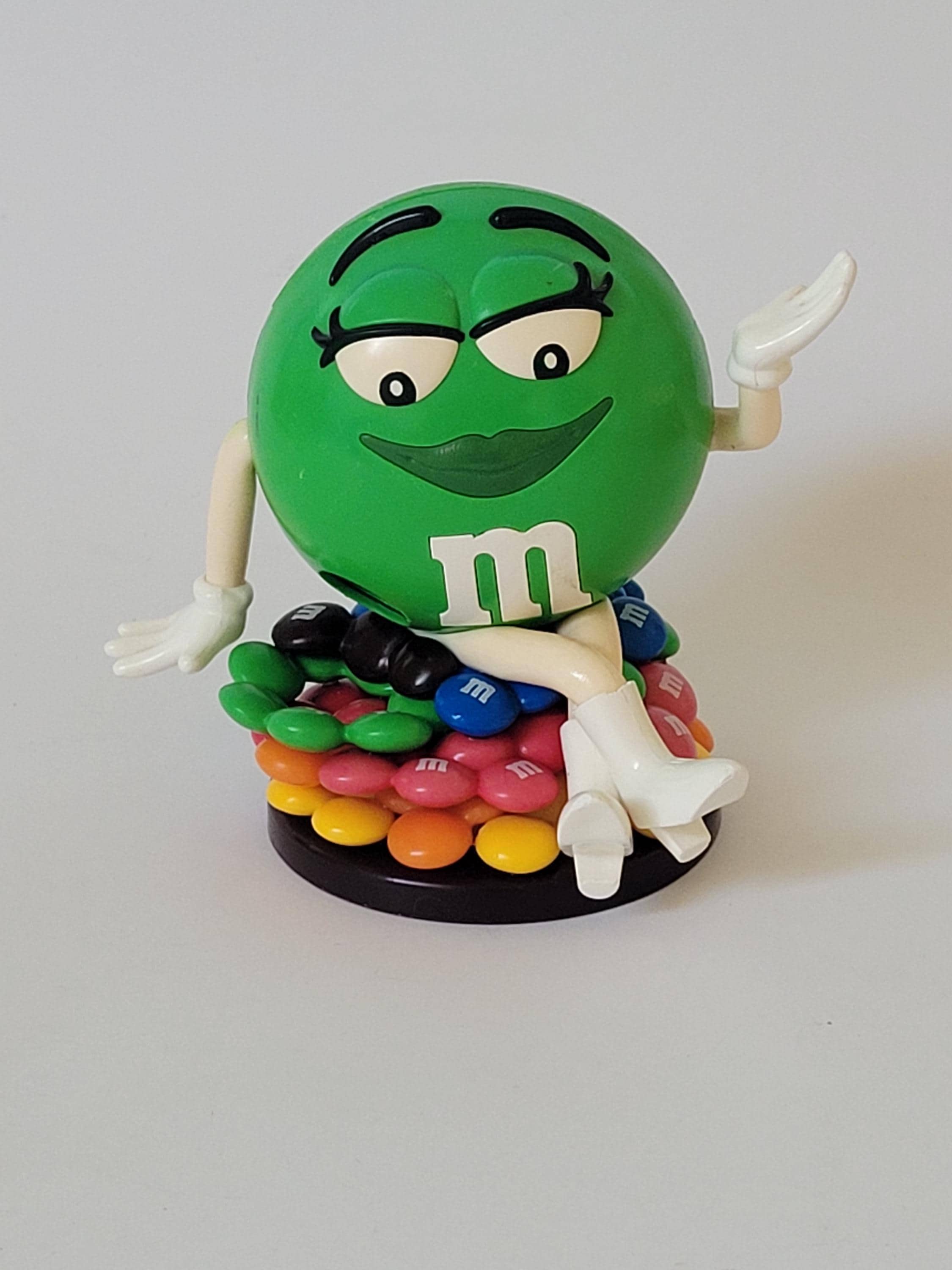 Vintage M&M Candy Dispenser Green Sitting Girl - Etsy