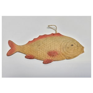 Vintage Antique Dresden Cardboard Christmas Ornament Big Fish 5 1/2inch