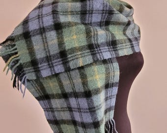 Écharpe Unisexe En Cachemire D'Écosse - Motif Carreaux Bleu Marine Et Vert Forêt, Neuve Avec étiquettes