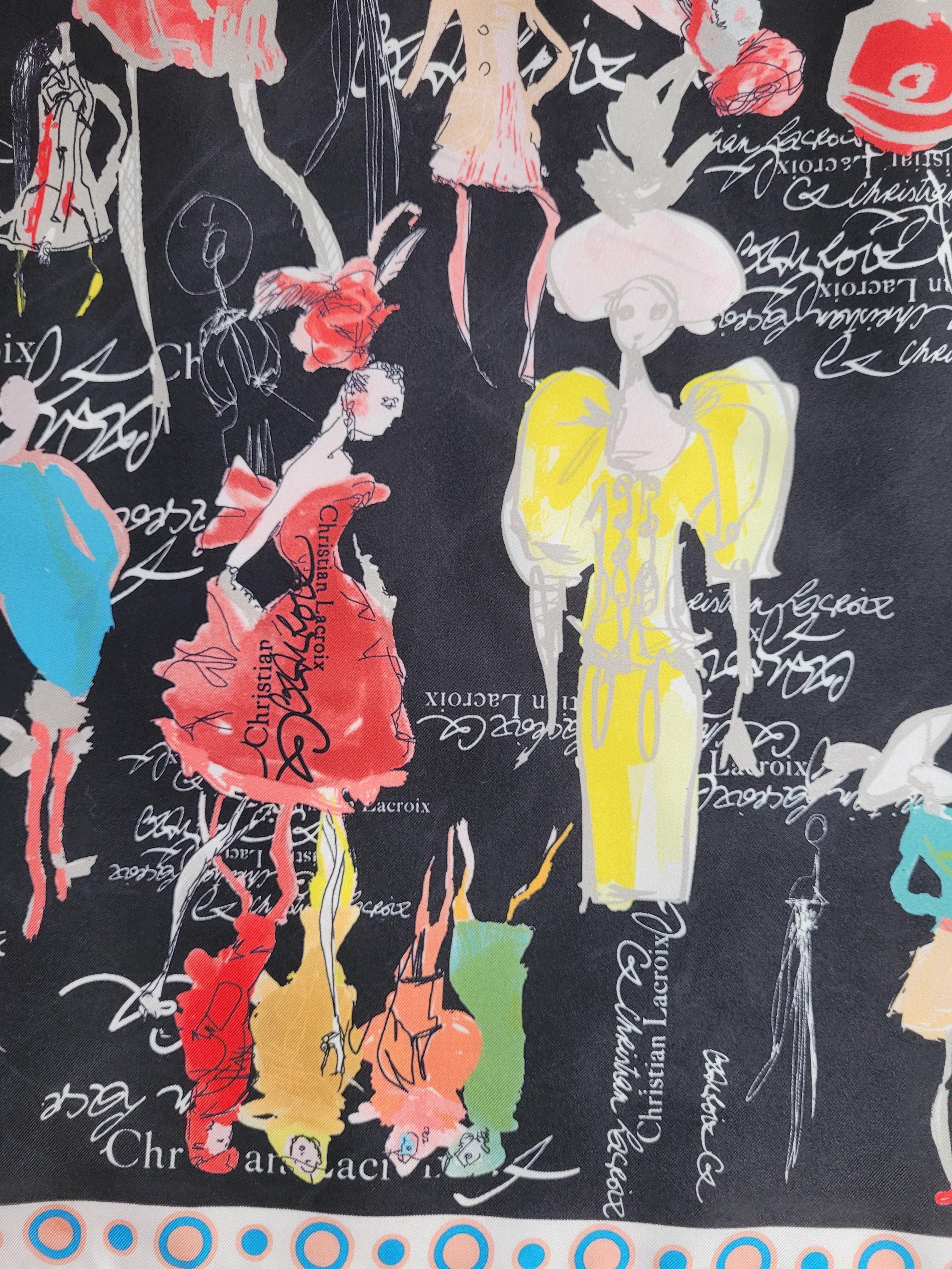 CHRISTIAN LACROIX Multi Color Silk Scarf - Etsy