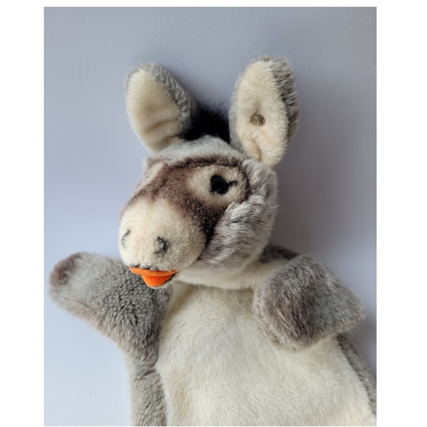 Vintage Steiff Grissy Esel Donkey Hand Puppet, ID,Top Condition,Rare