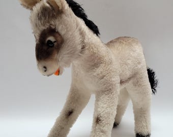 シュタイフのロバ、すべてのID付き、新品同様、10インチ、ヴィンテージ