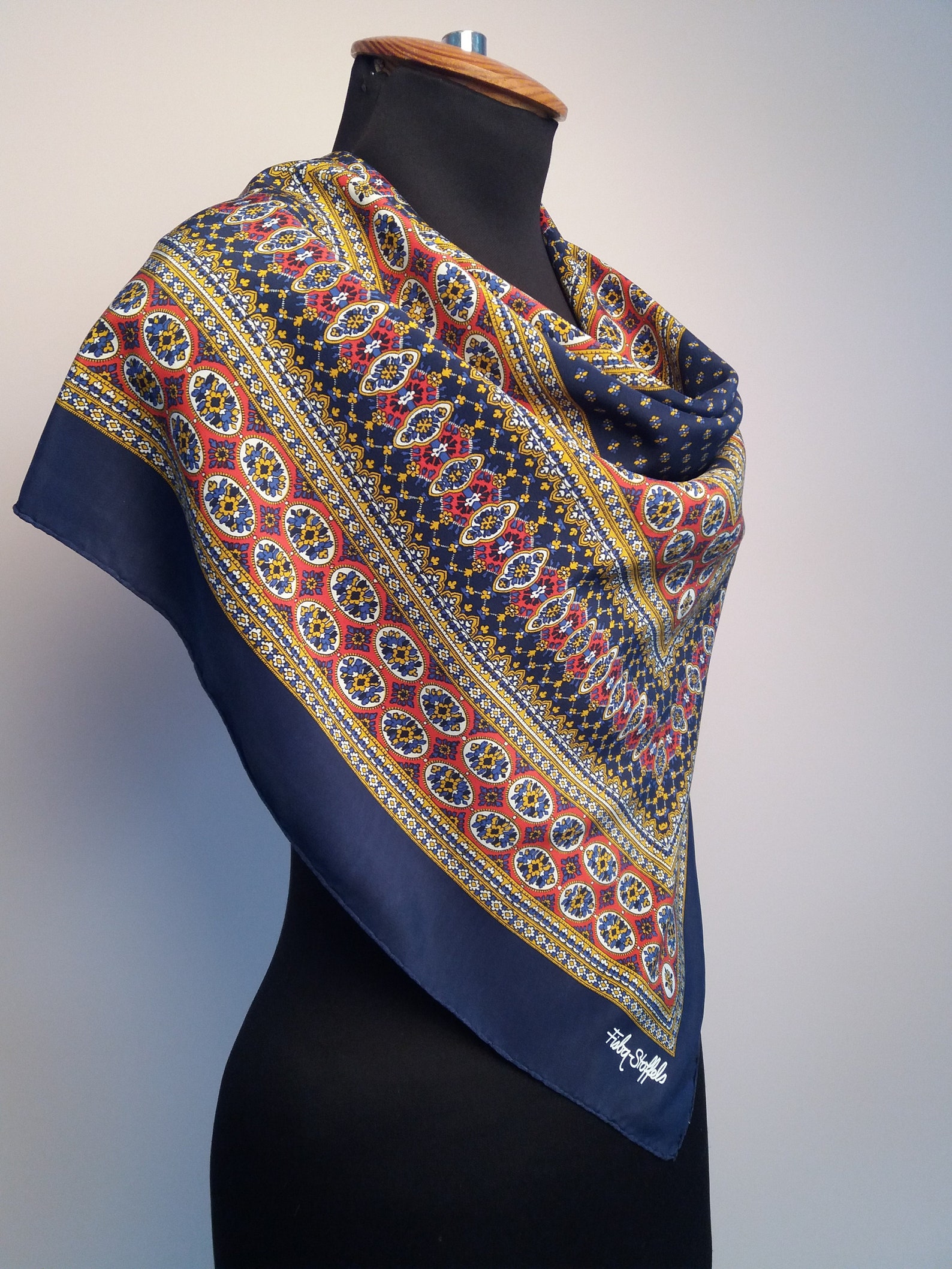 Fisba Stoffels Multicolored Silk Scarf/FoulardVintage | Etsy