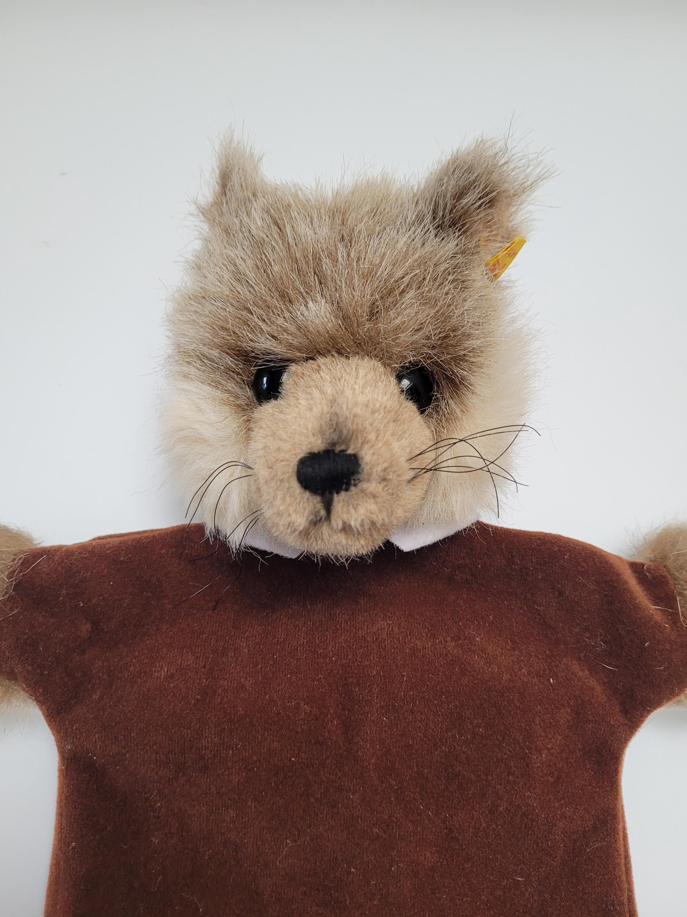 Steiff お顔ピンブローチ‼️ドイツ購入品420818 Steiff Wolf Hand Puppet - 1980s Plush Toy,top Condition - Etsy