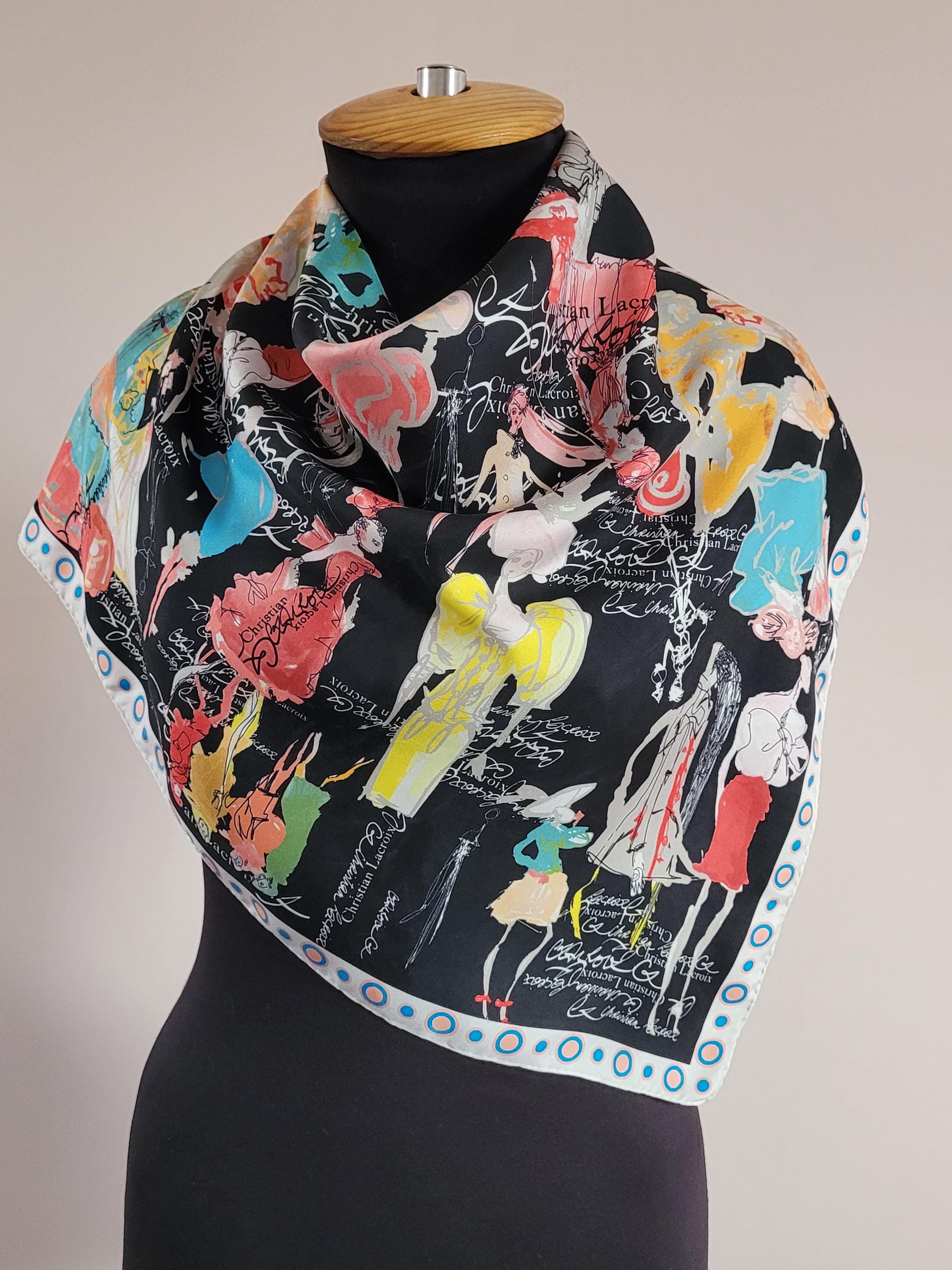 CHRISTIAN LACROIX Multi Color Silk Scarf - Etsy