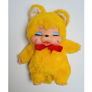 Monchhichi/monchichi Yellow Cat/kitten Doll Vintage 1979 Monchhichi/monchichi Yellow Cat/kitten Doll Vintage 1979