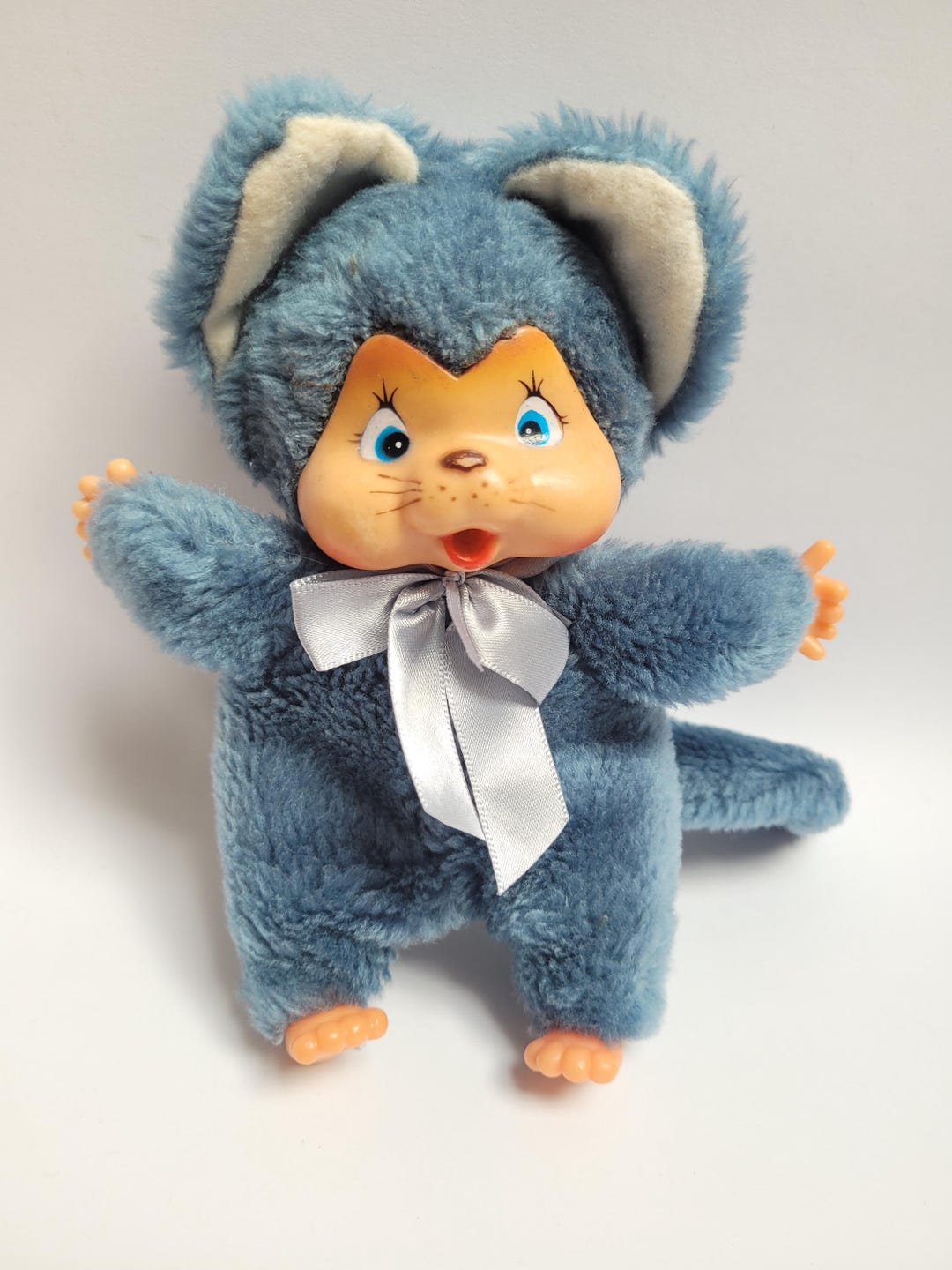 ニャーミー NYAMY WASHINO vintage 00 モンチッチ Monchhichi Blue Kitten Cat Nyamy Felina Washino Chicaboo Vintage