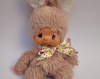 Vintage 1974 Sekiguchi Monchhichi Agent 007 Doll Original Label