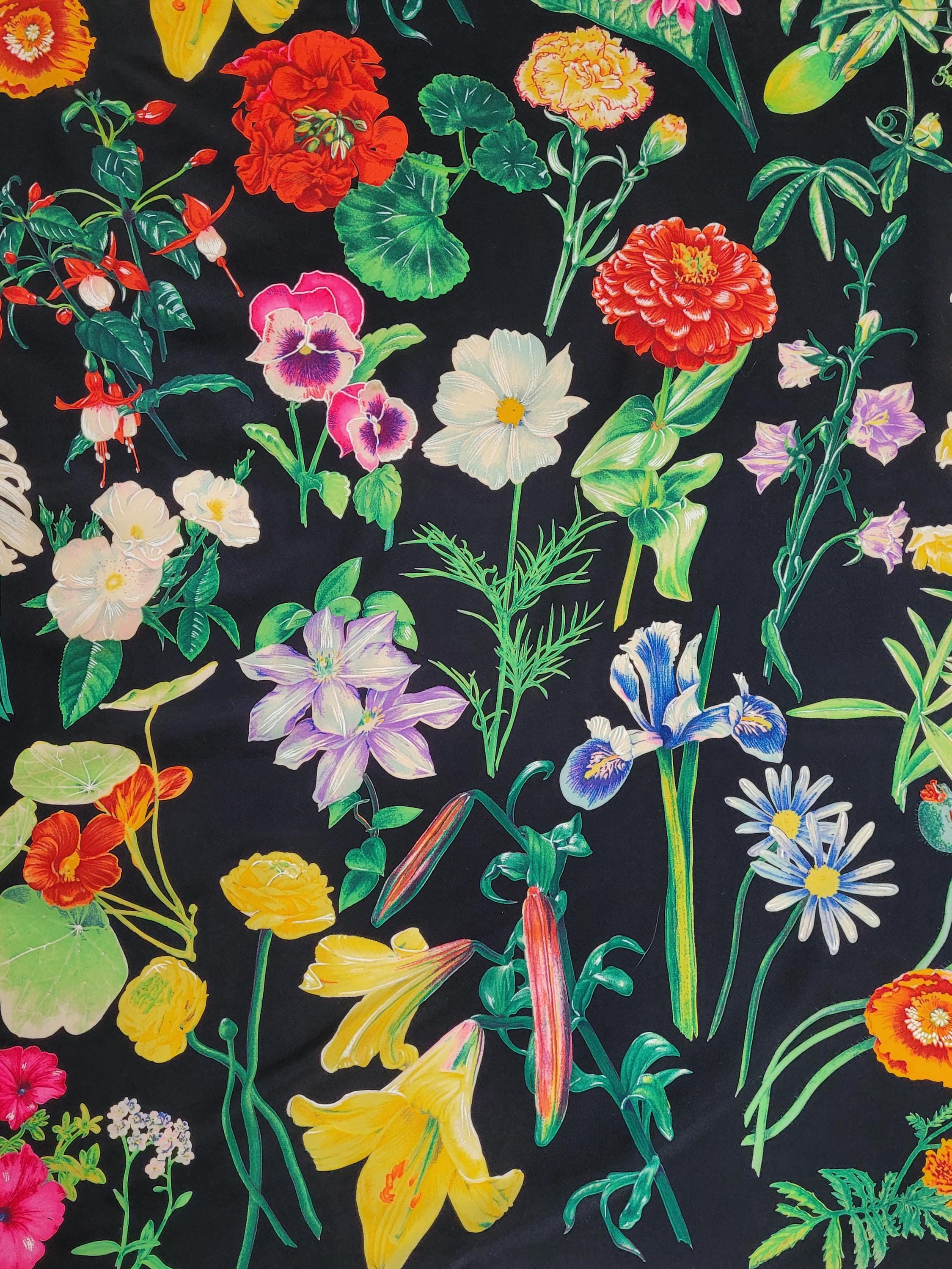 FABRIC FRONTLINE Zurich Silk Scarf Large Oversize Flowered