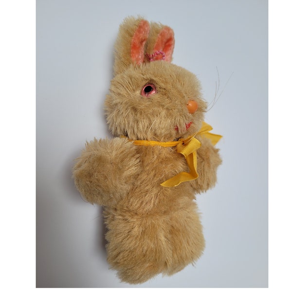 Vintage Bunny/Rabbit Toy ,Shanghai Doll Factory Wool Mohair Bunny,1950s,Glass Eyes