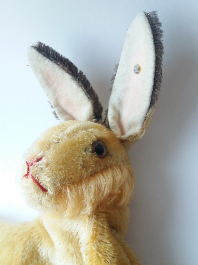 Steiff Bunny Rabbit Hand Puppet Vintage 1950smohairhard Etsy