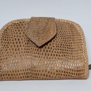 Beige Lizard Skin Wallet Vintage New