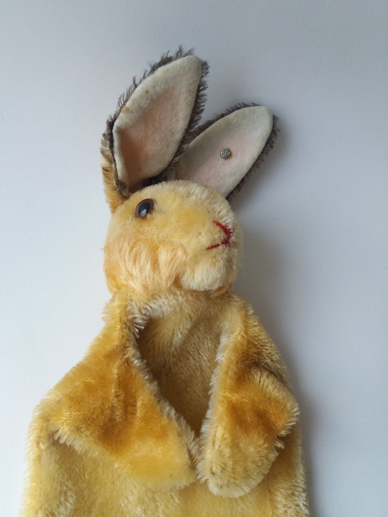Steiff Bunny Rabbit Hand Puppet Vintage 1950smohairhard Etsy