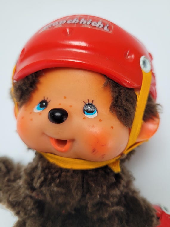 ヴィンテージモンチッチ人形：セキグチ 1974年、ヘルメット＆ローラー