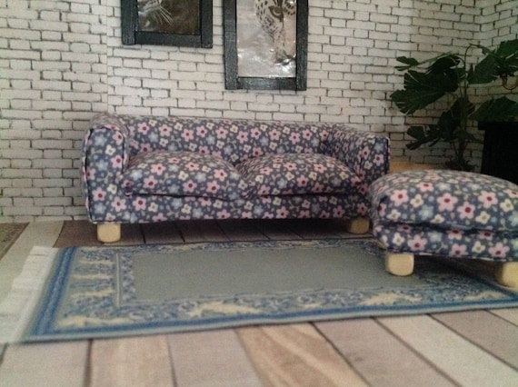 Couch And Stool 1 12 For Doll S Stube Doll S Etsy
