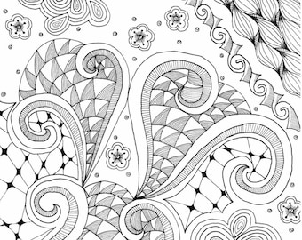 Coloring Page Printable - Abstract Random Instant Digital Download