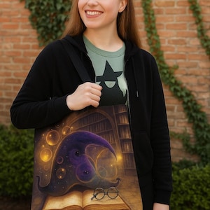 Wicked-Inspired Tote Bag, Elphaba Inspired, Magical tote bag, Oz inspired, Witch merch, Wicked inspired accessory, Book tote, Wicked Movie