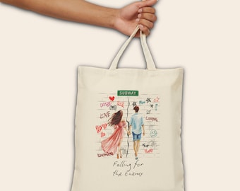 Enemies to Lovers Tote Bag,  Romance Bookish Tote, YA Fantasy Love Story Bag, Aesthetic Reader Gift, Bookworm Girl Tote