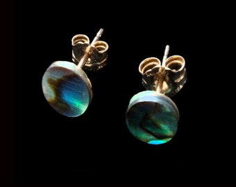Abalone Stud Earrings : on .925 Sterling Silver or Gold- Filled Studs