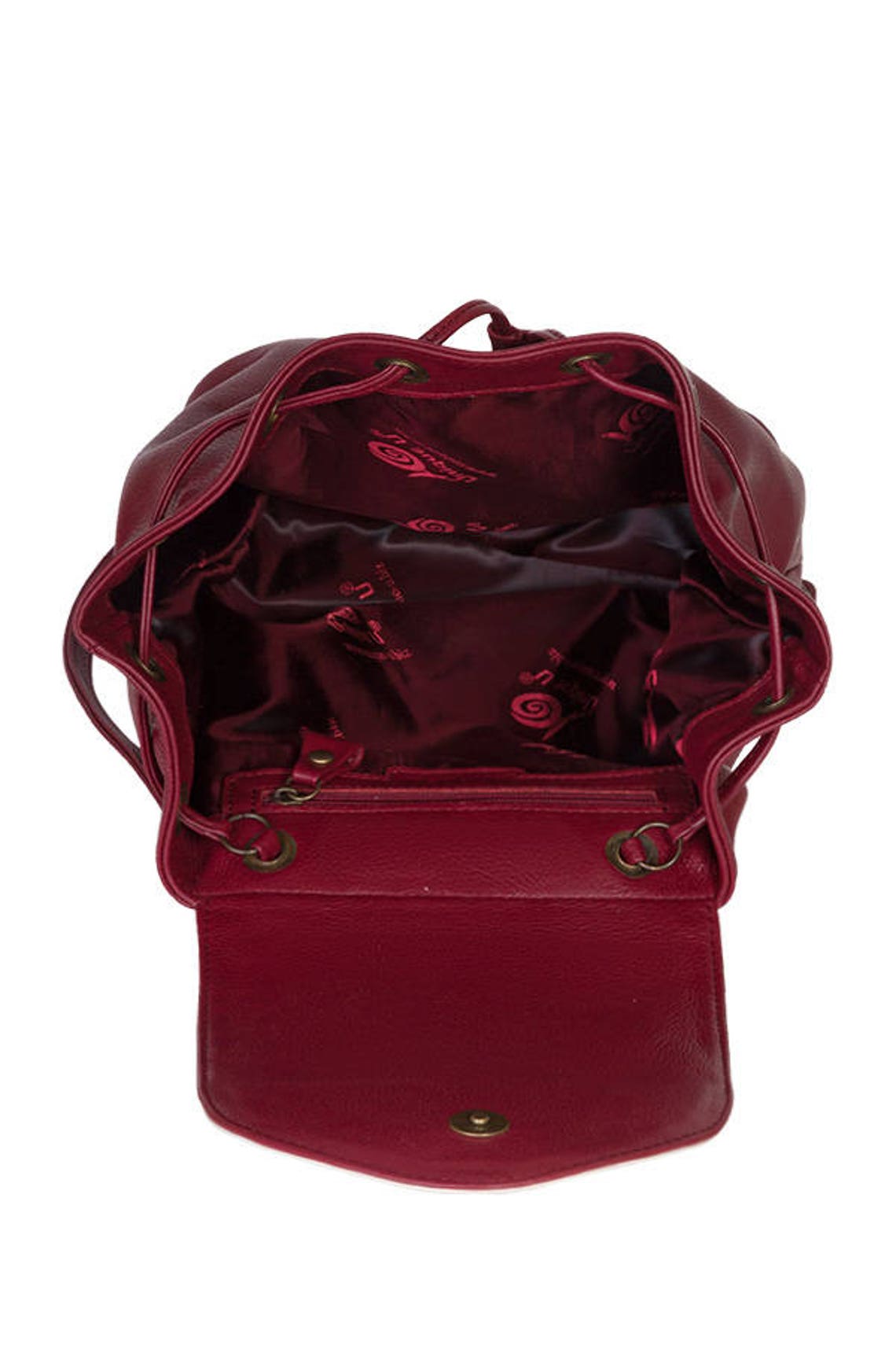 Leather red backpack red handbag convertible backpack cherry Etsy