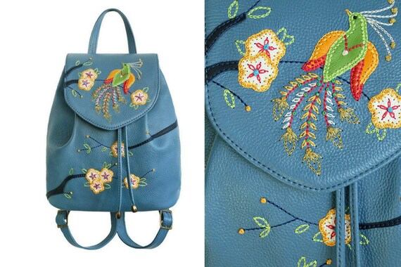 baby blue backpack purse