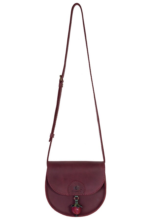 Burgundy crossbody genuine leather purse saddle shoulder Etsy