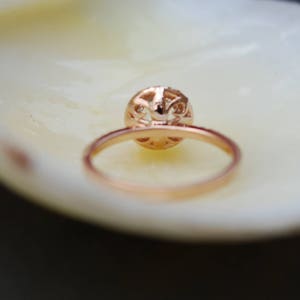 Engagement Ring Promise ring Round Engagement Ring Peach Sapphire Engagement ring rose gold ring by Eidelprecious FREE Shipping image 3