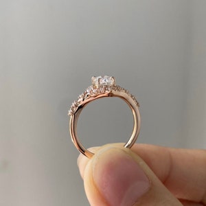 Kassandra Oval Moissanite Engagement Ring Gold Lab Diamond Engagement Ring Whimsical Fantasy Ring Fairytale Ring image 6