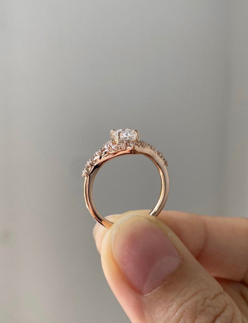 Kassandra Oval Moissanite Engagement Ring Gold Lab Diamond Engagement Ring Whimsical Fantasy Ring Fairytale Ring image 6
