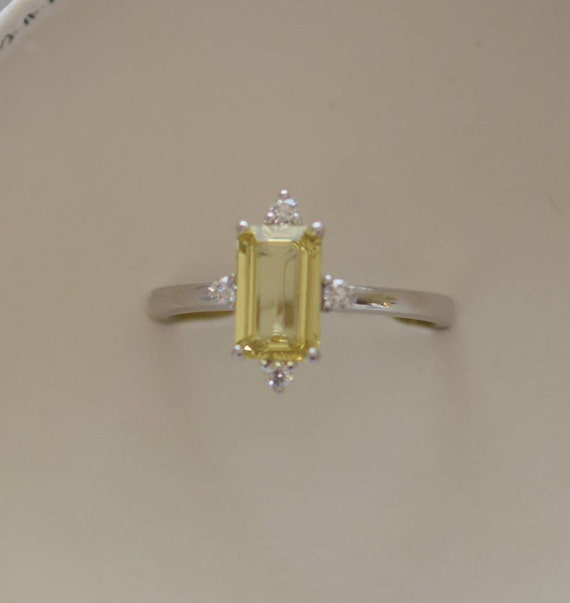 yellow sapphire emerald cut