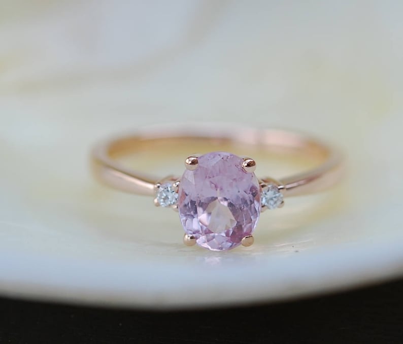 Lavender sapphire engagement ring. Promise ring. Oval Etsy