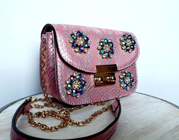 pink and gold purse
