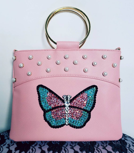 pink butterfly purse