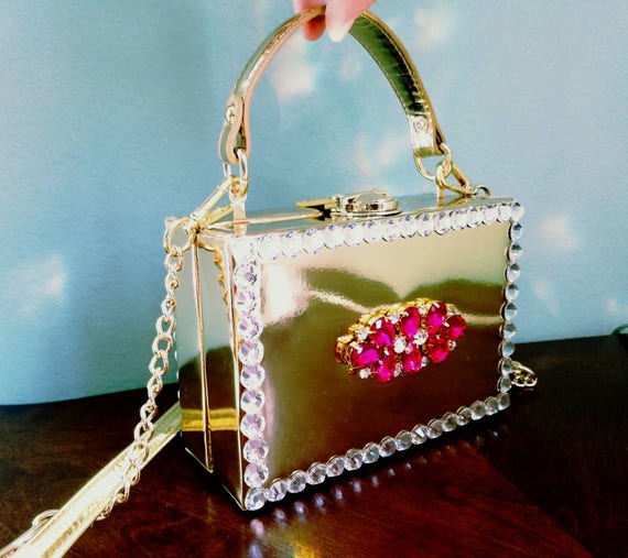 gold purses with bling